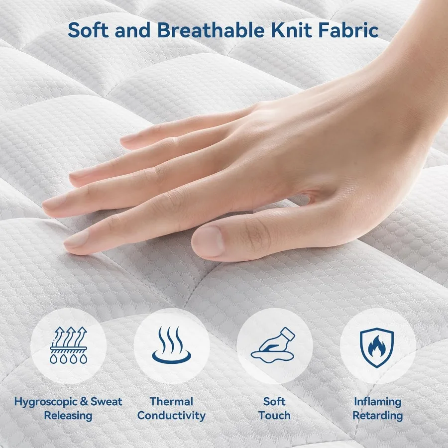 Queen Size 14 Inch Hybrid Mattress in a Box with Memory Foam and Firm Individually Wrapped Pocket Springs for Superior Pressure