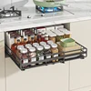 Pull-Out under the Cabinet Storage Straw Kitchen Organizer Rack for Utensils Cutlery Maximizing Space,Width Extendable 3