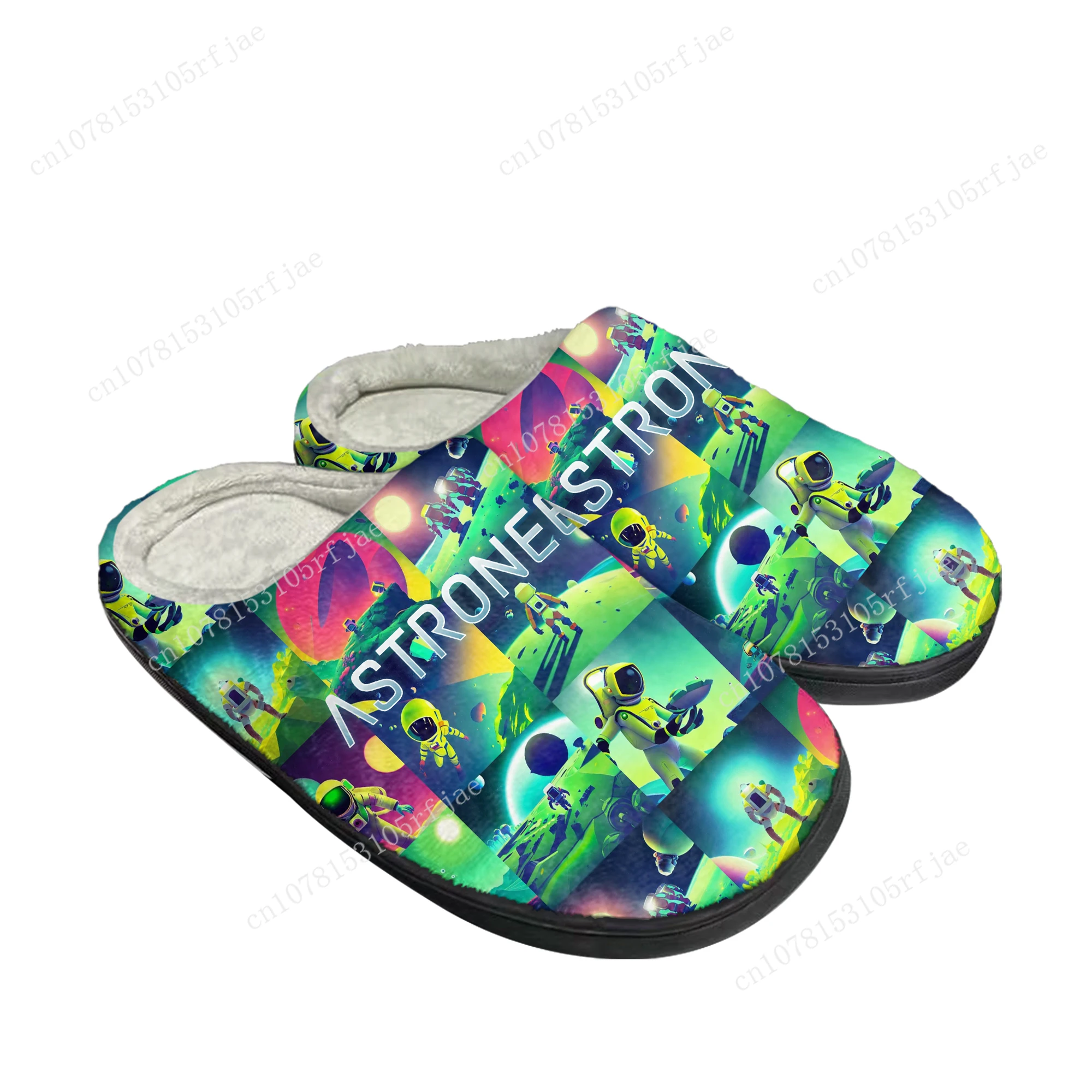 Astroneer Home Cotton Slippers Hot Cartoon Game Mens Womens Teenager Plush Bedroom Casual Keep Warm Shoes Tailor Made Slipper