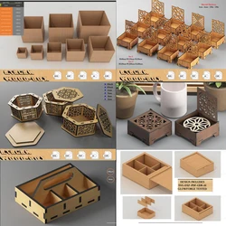Decorative Box Design Bundle: 60+ Laser Cut SVG Files for Crafting and Engraving (Send download link)