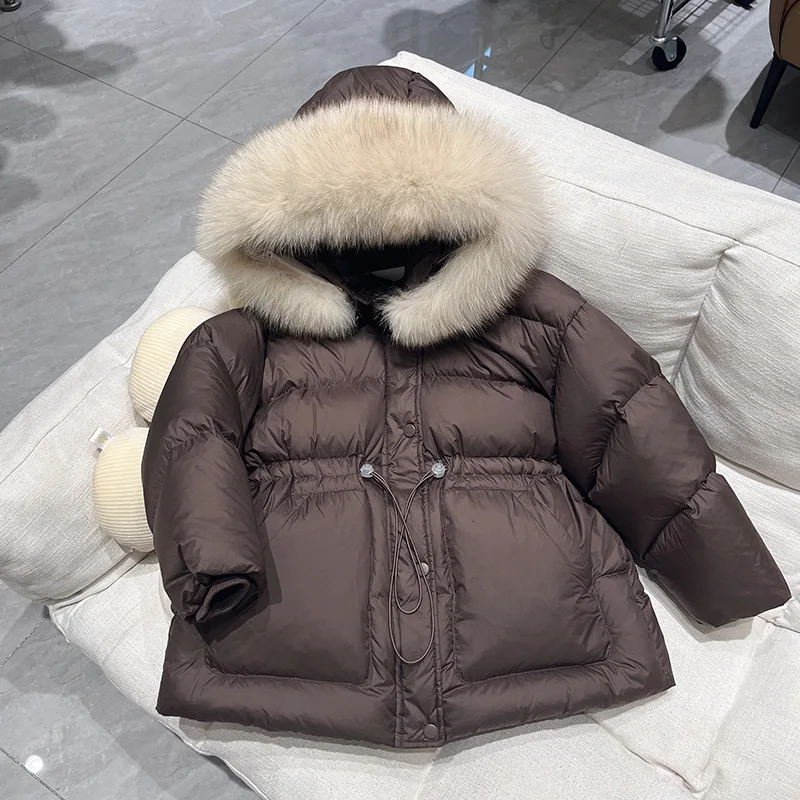 Girls' down padded jacket Korean version padded jacket baby medium long medium sized children's casual hooded new