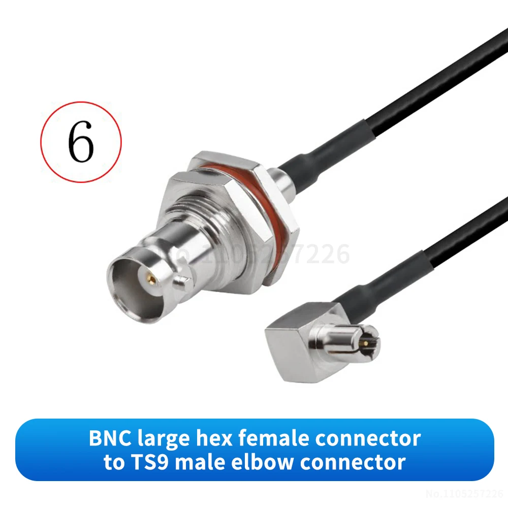 BNC-auf-TS9-Stecker/Buchse-Adapter (schwarzes RG316-HF-Kabel) BNC-auf-TS9-Signalverlängerungskabel (1 Stück) – Detail 7