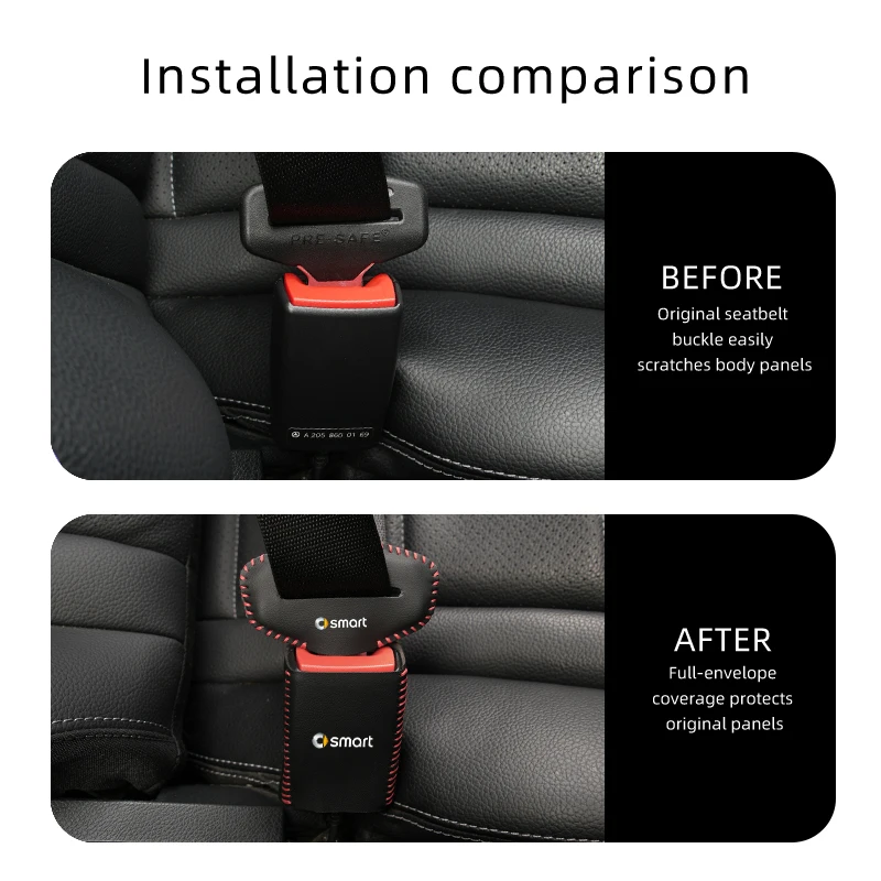 Anti Scratch Car Seat Belt Clip Protector for Smart Fortwo 451 450 453 Forfour Coupe Cabrio ROADSTER