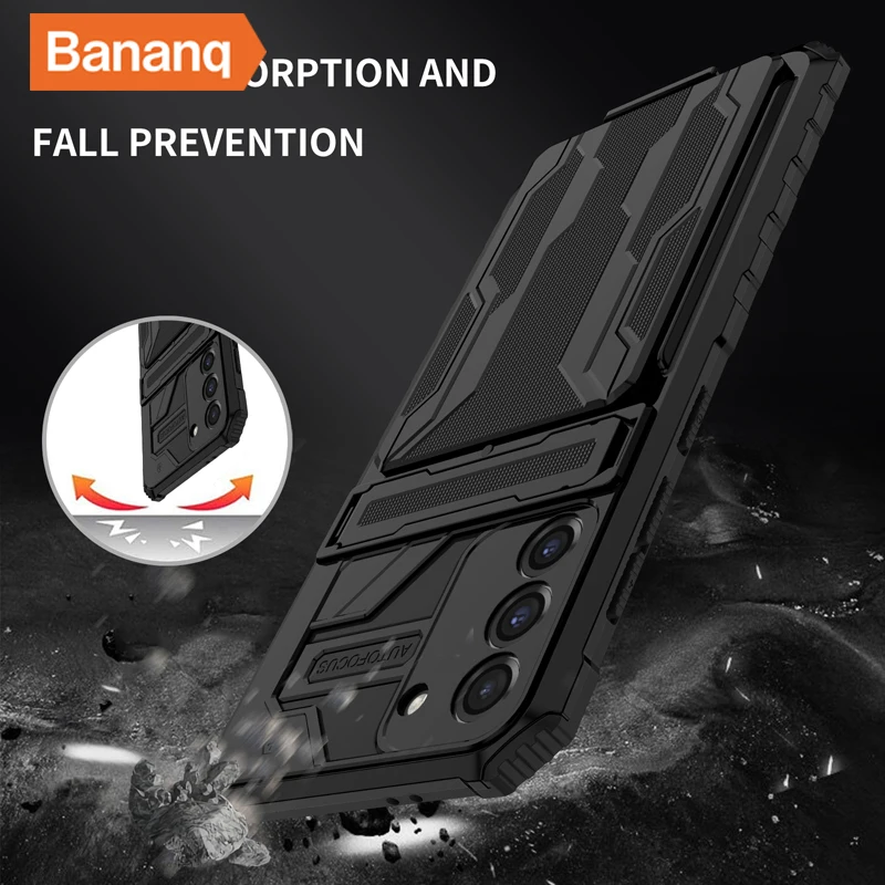Funda Bananq con ranura para tarjetas para Samsung S20 S21 FE S22 S23 S24 Plus Note 20 Ultra A54 A34 A24 A14 A04 A73 A33 A22 A13 M13 M32_voghion.com