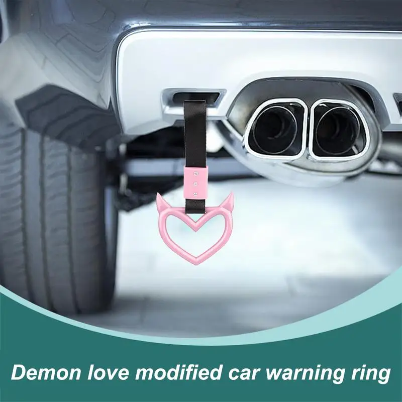 Tow Rope Heart Ring 1pc Car Tow Decoration Belt Train Bus Handle Hand Strap Drift Charm Car Handle Straps decor Styling car accessories strap car decoration strap car tow decoration