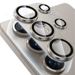 Premium Metal Camera Lens Glass Protector - Durable Lens Cover Accessories - Galaxy S25 Ultra (Titanium Gray)
