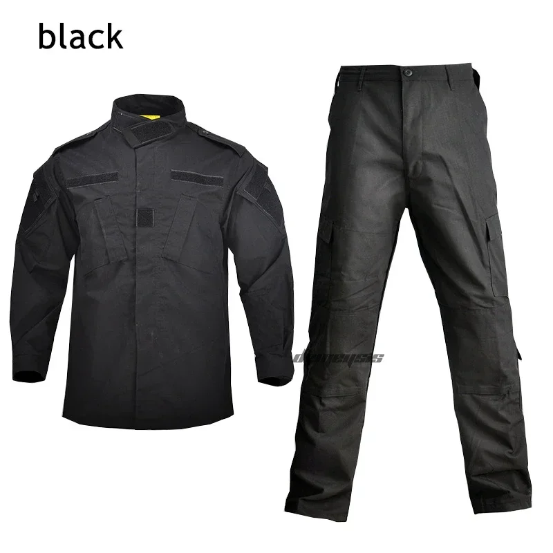 Tactical Camouflage Combat Uniform Set for Men - Shirt & Pants Suit for Airsoft and Hunting