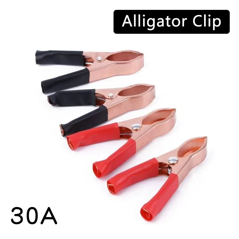 Red & Black รถแบตเตอรี่คลิปสายจระเข้ Charger แรงดันไฟฟ้าเครื่องมือทดสอบอุปกรณ์เสริม 10-20pcs 30A จระเข้ฤดูใบไม้ผลิ CLAMP 1