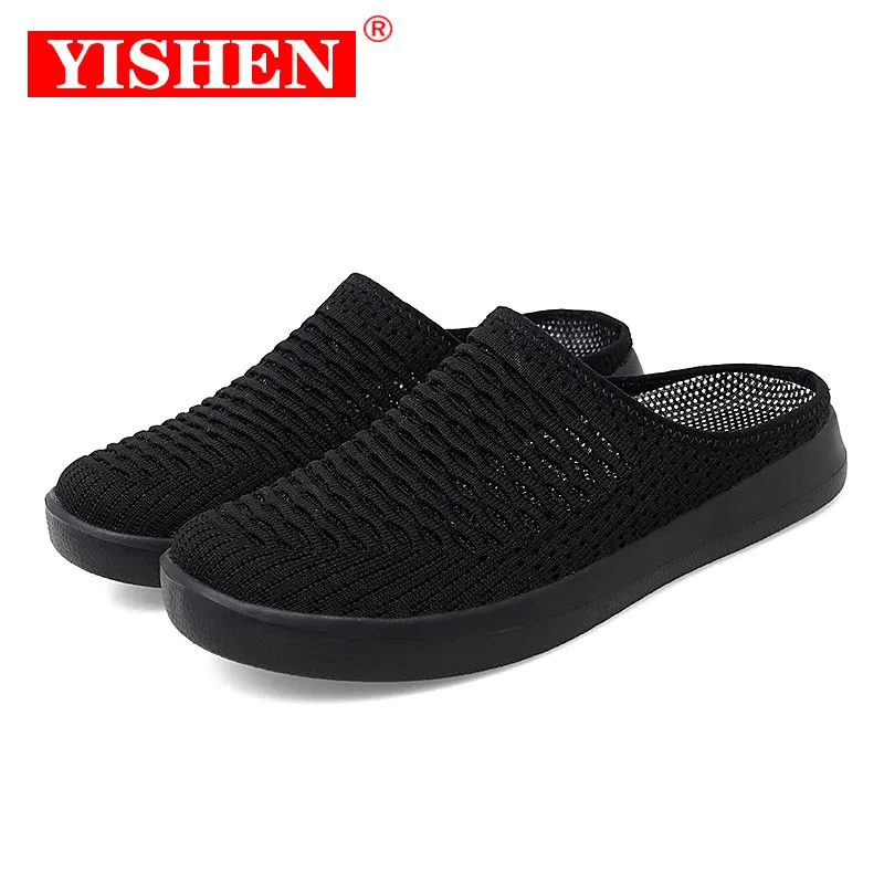 

Туфли-Лоферы YISHEN женские сетчатые, Повседневные вязаные легкие дышащие, без застежки, обувь на плоской подошве, летние