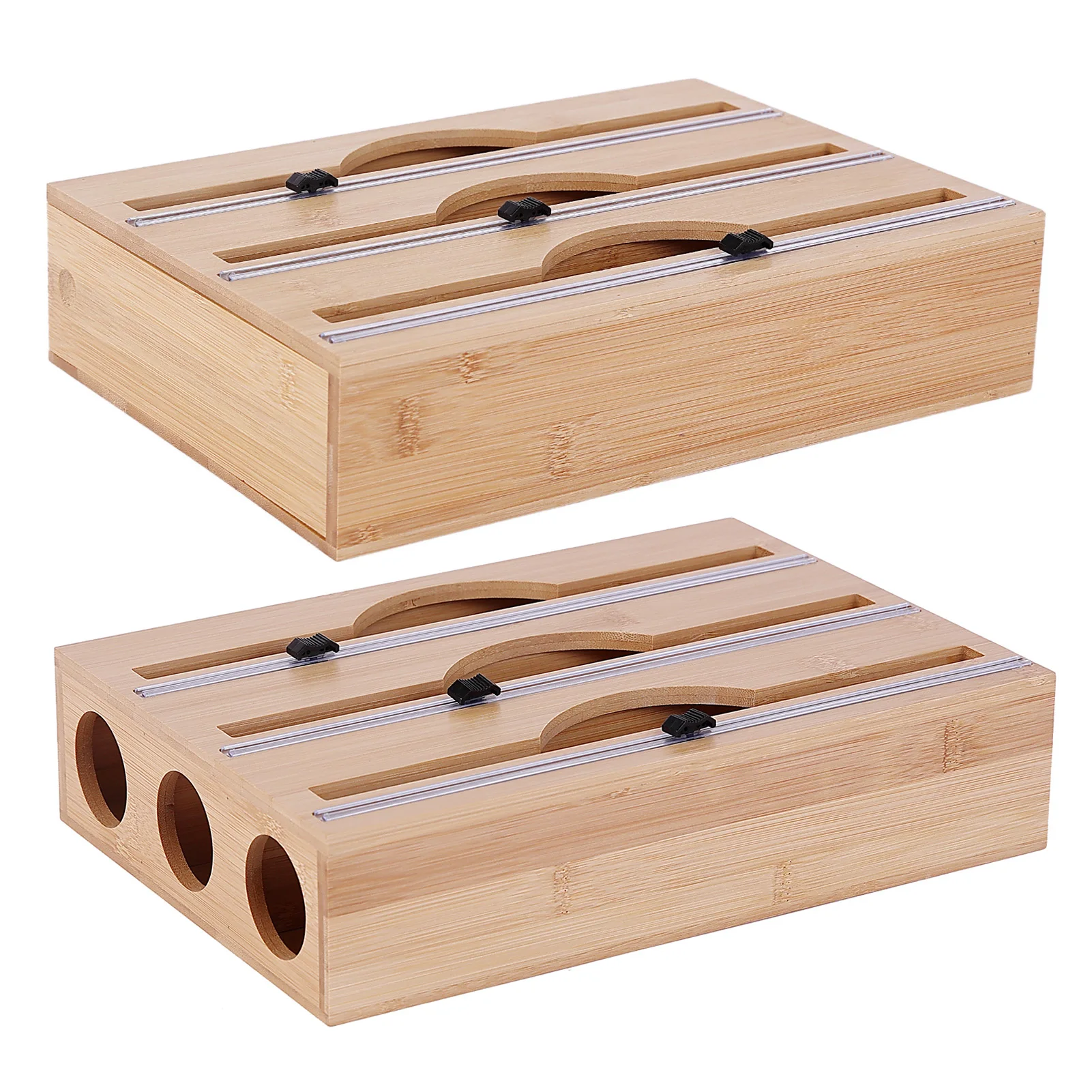 

Wrap Dispenser & Cutter For Cling Film Refillable Food Wrap Dispenser For Roll Tin Foil Cling Film Storage Organizer
