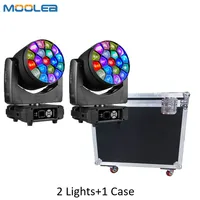 2pcs with case 19x40w Moving Head Light Projector Big Bee Eyes, 4 in 1 Zoom Wash Beam, Professional DJ Chang Stage Lighting, DMX 1