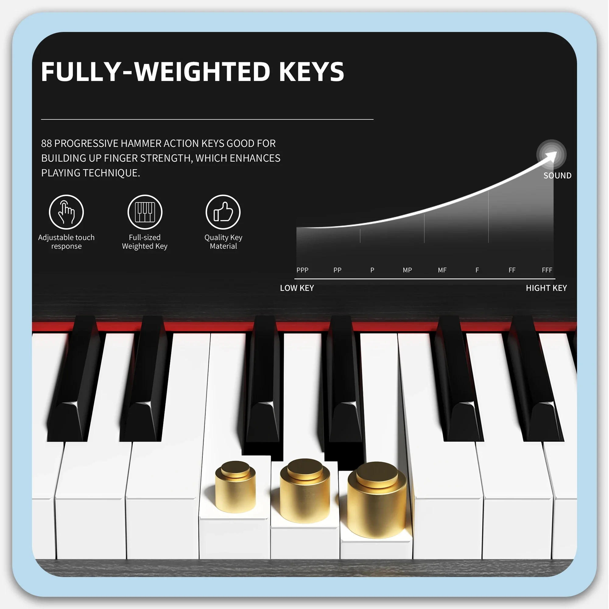 88-key Digital Piano 64-level Sensitivity Weighted Keyboard Piano DREAM Fifth Generation Sonic Premium Upright Keyboard