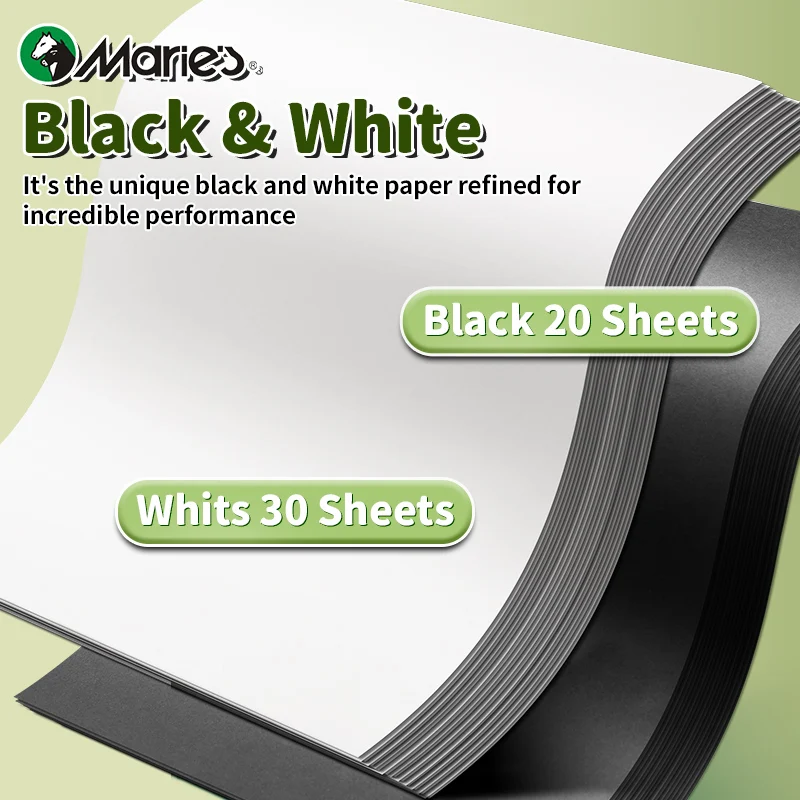 Marie's Acrylic Marker Papers, 50 Sheets 16K/A4/8K  32 lb/120 gsm,Sketchbook for Alcohol Markers and Ink Mediums for Adults 2