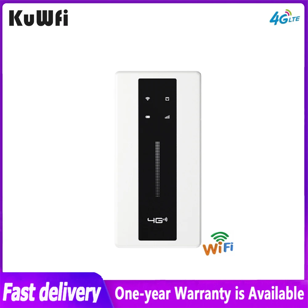 Kuwfi-pocket 4g Router 150mbps Hotspot Móvel ao ar Livre sem Fio Wi-fi Modem Portátil Slot para Cartão Sim Rj45 10000mah Bateria