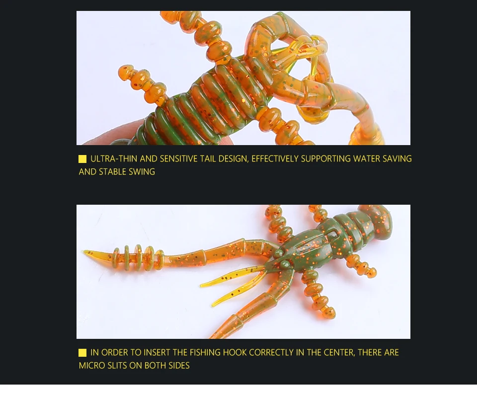 2023 NEUER Köder Hummer 7,2 cm / 4,7 cm Larval Weichköder Hummer Weicher Köder Angelköder Attraktiver Garnelengeruch Salz Wobbler – Detail 5