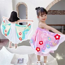 

Kid Girls Summer Suspender Princess Dress Anime Barbie Butterfly Fairy Cosplay Costumes Mesh Wing Print Clothes Cool Breathable
