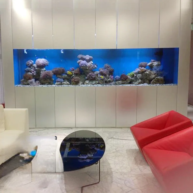 Living Room Inlaid Que Partition Hallway Super White Glass Fish Tank