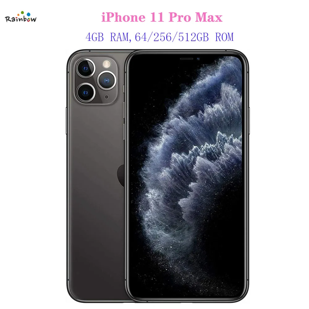 Оригинальный разблокированный сотовый телефон Apple iPhone 11 Pro Max 6 5 дюйма 4 Гб и 64/256/512