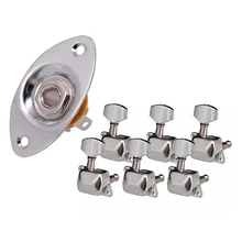 

Oval Indented Jack with 6R Semiclosed Guitar Tuning Peg Keys Tuners Machine Head Electric Guitar Part