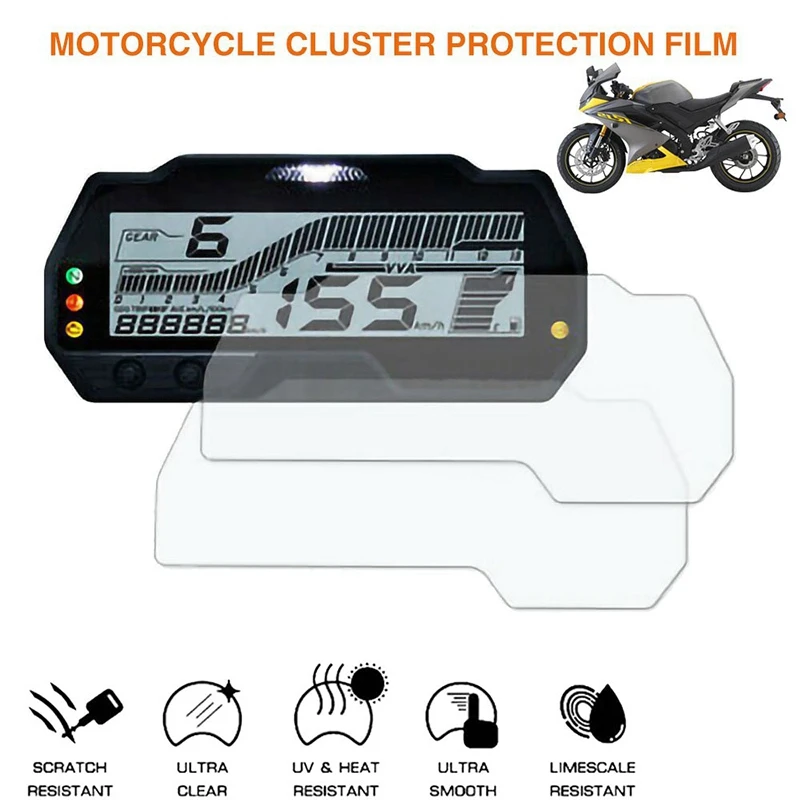 2 Set Motorcycle Instrument Protection Film Meter Screen Protector Film for Yamaha R15 V3 2017- MT-15 2018-