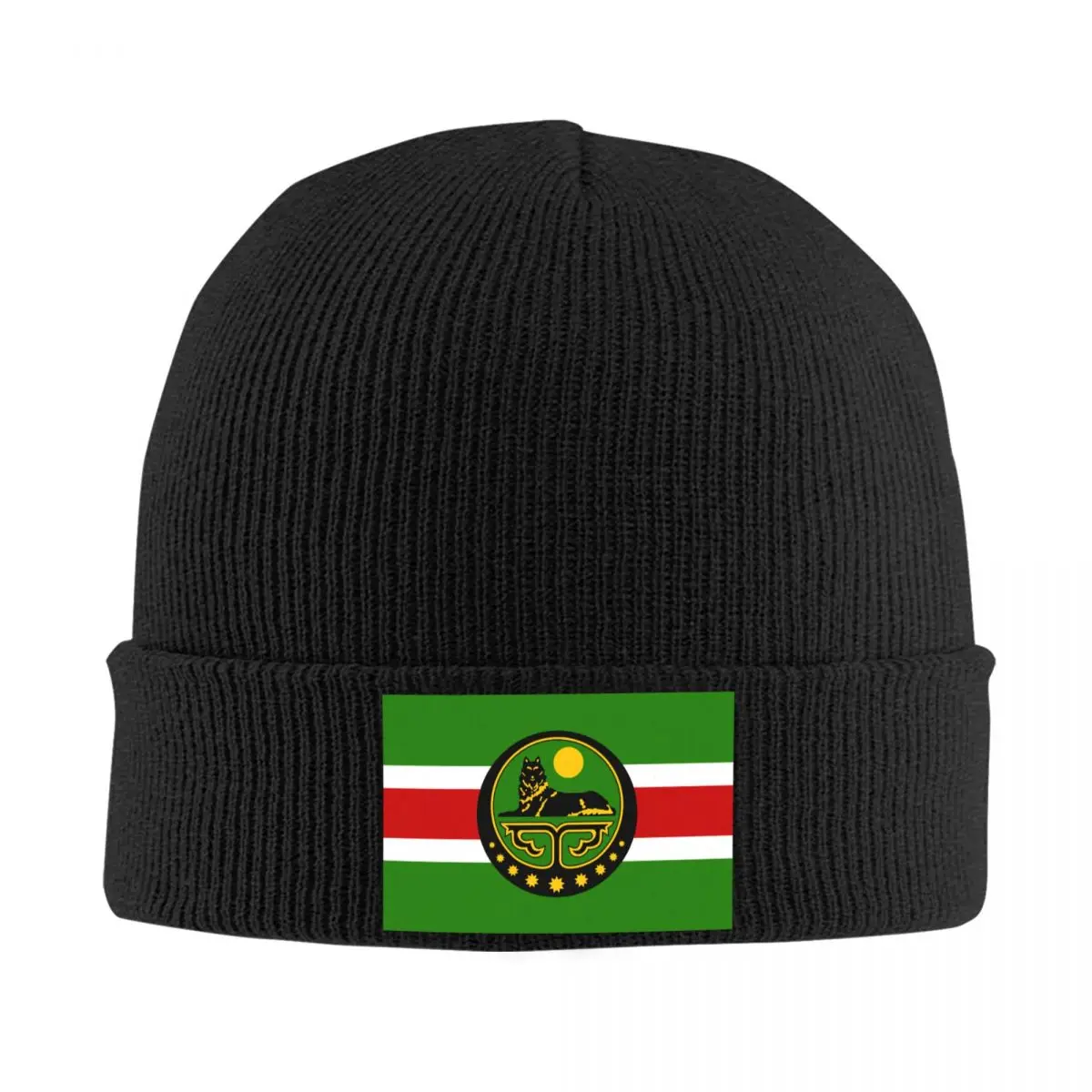 

Chechen Republic National Flag Skullies Beanies Caps Winter Warm Knit Hat Men Women Hip Hop Adult Bonnet Hats Outdoor Ski Cap