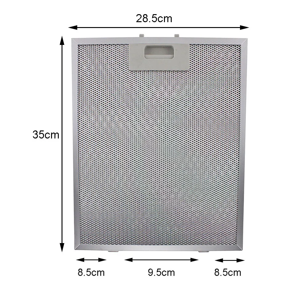 

1pc Stainless Steel Filter Silver Color Cooker Hood Filters Extractor Vent Metal Filter Mesh Kitchen Grease Filter 350*285*9mm