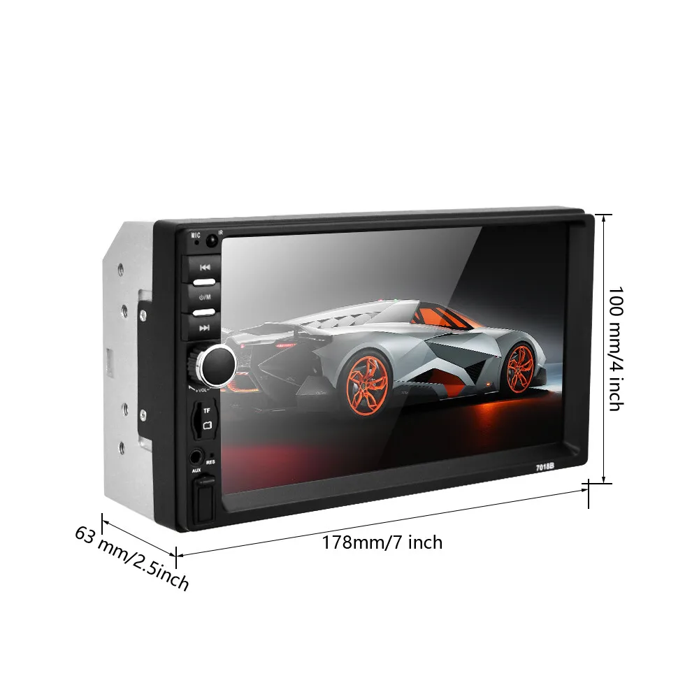 2 DIN 7인치 차량용 스테레오 라디오 터치스크린 BT/FM/USB/AUX 리모컨 MP5 플레이어