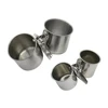 Pet Stainless Steel Bird Feeder Double Cup/Single Cup With Clip Parrot Feeder Round Birdhouse Food Drinking Water Feeding Bowl 5