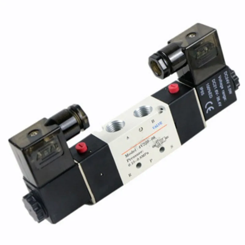 

4V220-08 Airtac Air Pneumatic Solenoid Valve 5 way 2 Position 1/4" DC12V DC24V AC110V AC220V