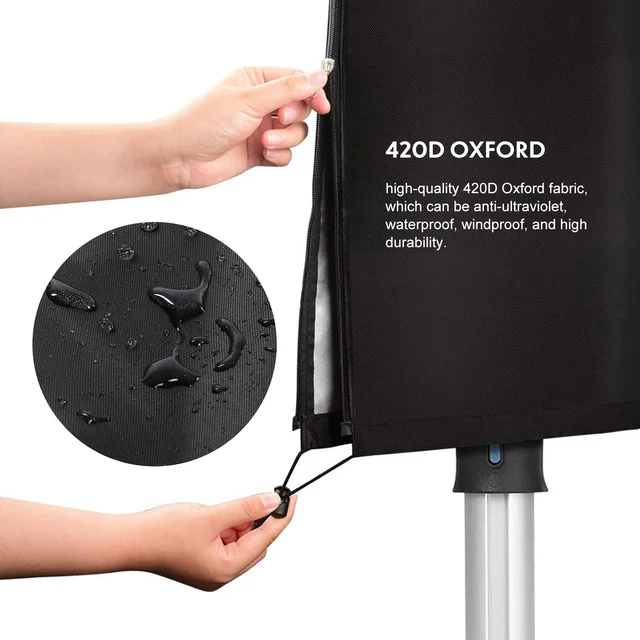 Kültéri Kerti Rotációs Szárító Mosóvezeték Burkolat Állvány Fedél Vízálló 210D Oxford Szövet Szélálló Uv-Ellenes Univerzális - Image 5