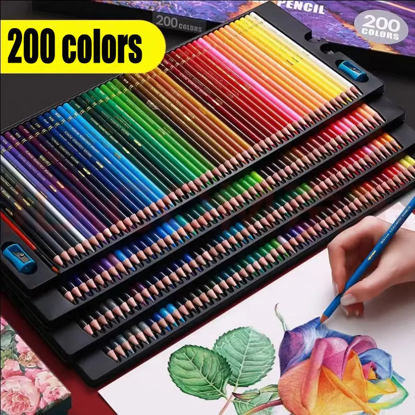 48/72/120/150/200 Color Professional Oily Colored Pencil set Student watercolor drawing Stationery art painting birthday gift 50pcs small blank envelopes colored empty envelopes cards packing envelopes cash storage envelopes colored empty gift envelopes