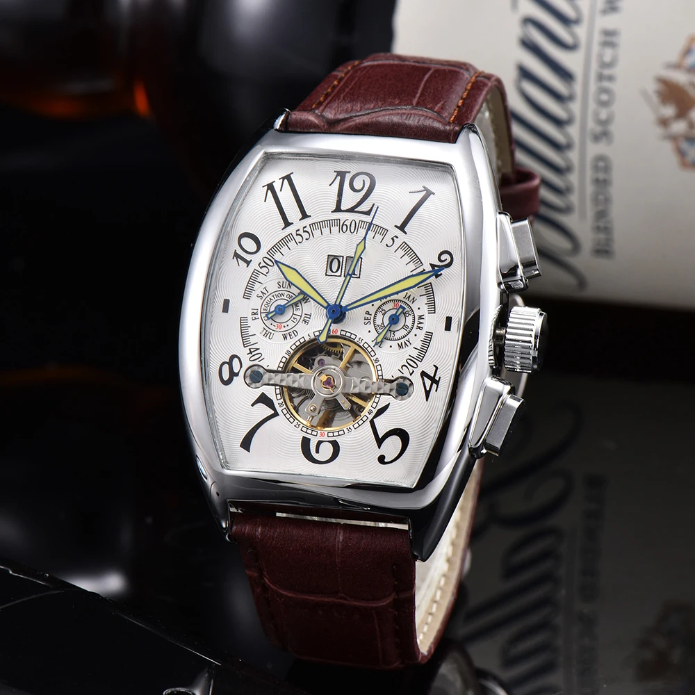 

Deluxe FM Men's Watch Tonneau Automatic Watch with Free Shipping Waterproof Luxury Gift Clock Mechanical Watch for Men