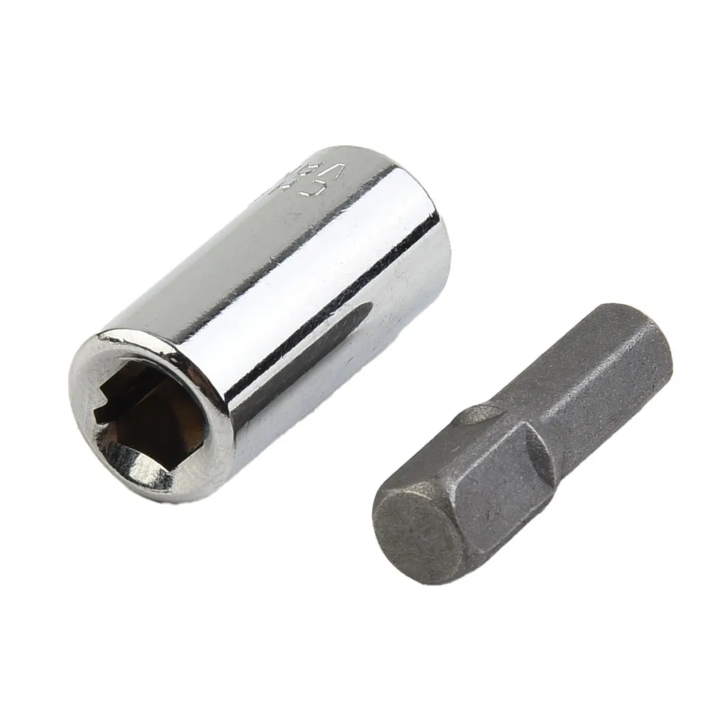 

2Pcs 1/4" Square Drive To 1/4 Inch Hex Shank Impact Socket Converter & 1/4 Inch Drill Socket Adapter Power Tool Accessories