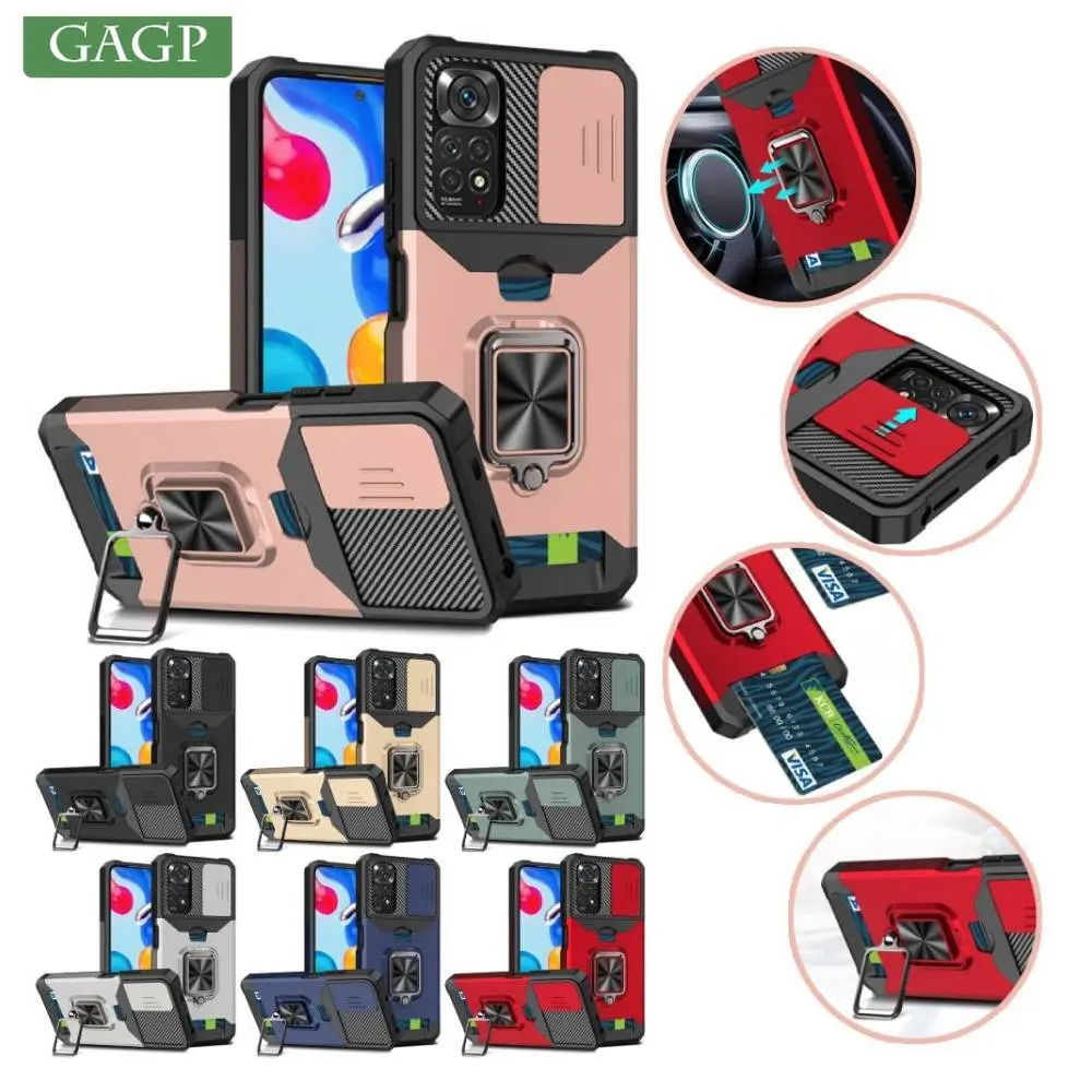 Rüstung stoßfeste magnetische Handyhülle für Xiaomi Redmi Note 12 11 Pro Kameraschutz Ring Ständer Halter Hybrid Rückseite_voghion.com