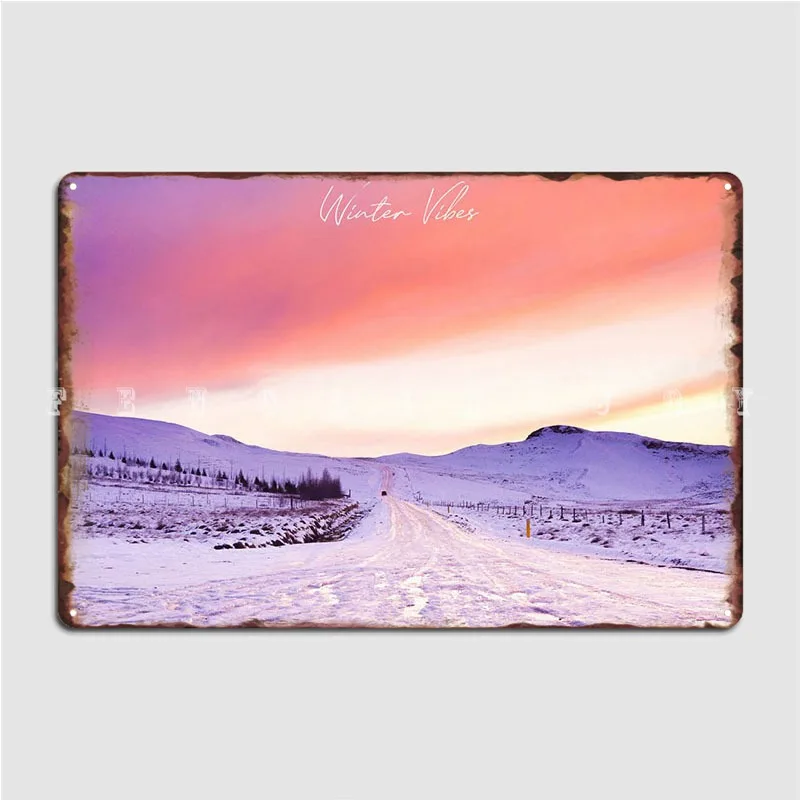 

Winter Vibes Metal Sign Wall Pub Pub Garage Retro Plates Tin Sign Poster