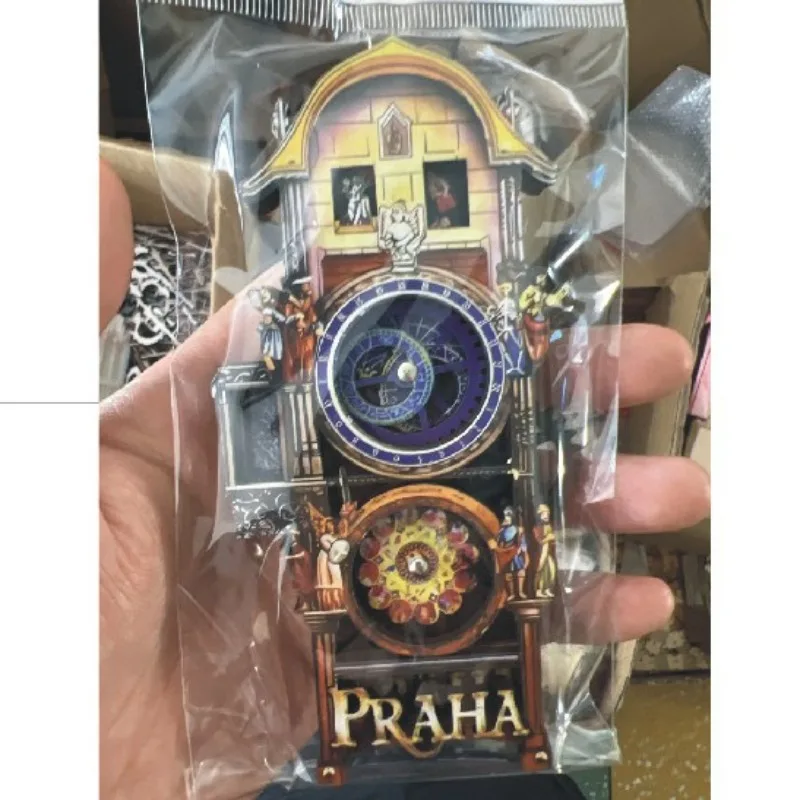 Prague Astronomical Clock Gear Turning Fridge Magnet - Unique Vintage Design Travel Souvenir, Creative Gift for Home Décor