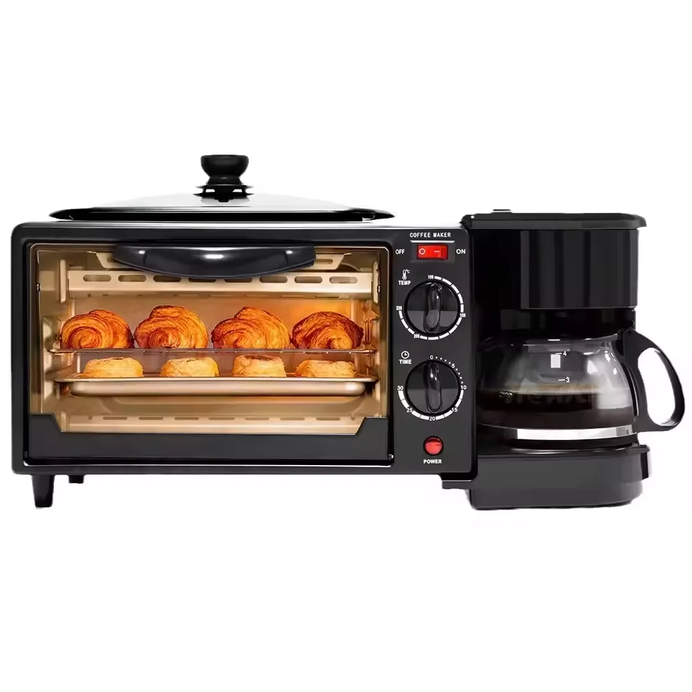 High Quality 3-in-1 Electric Mini Toaster Oven Oven Safe Reliable for Home Hotel Use Modern Style with Bake Toast Functions