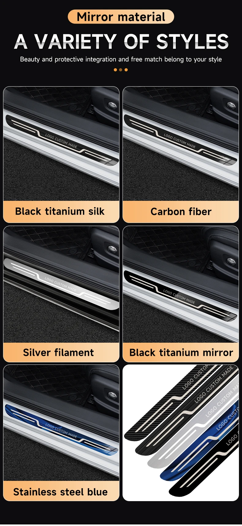 Auto Edelstahl Tür-Schwellen-verschleiss-Platte Fit Für Deepal L07 S07 S05 S09 SL03 2025, Carbon Faser Schwelle Schutz Aufkleber – Detail 7