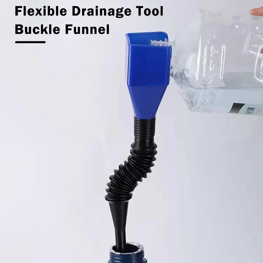 Motorcycle Refueling Funnel Telescopic Car Engine Oil Gasoline Filter Transfer Foldable Plastic Funnels Auto Accessories 3Pcs