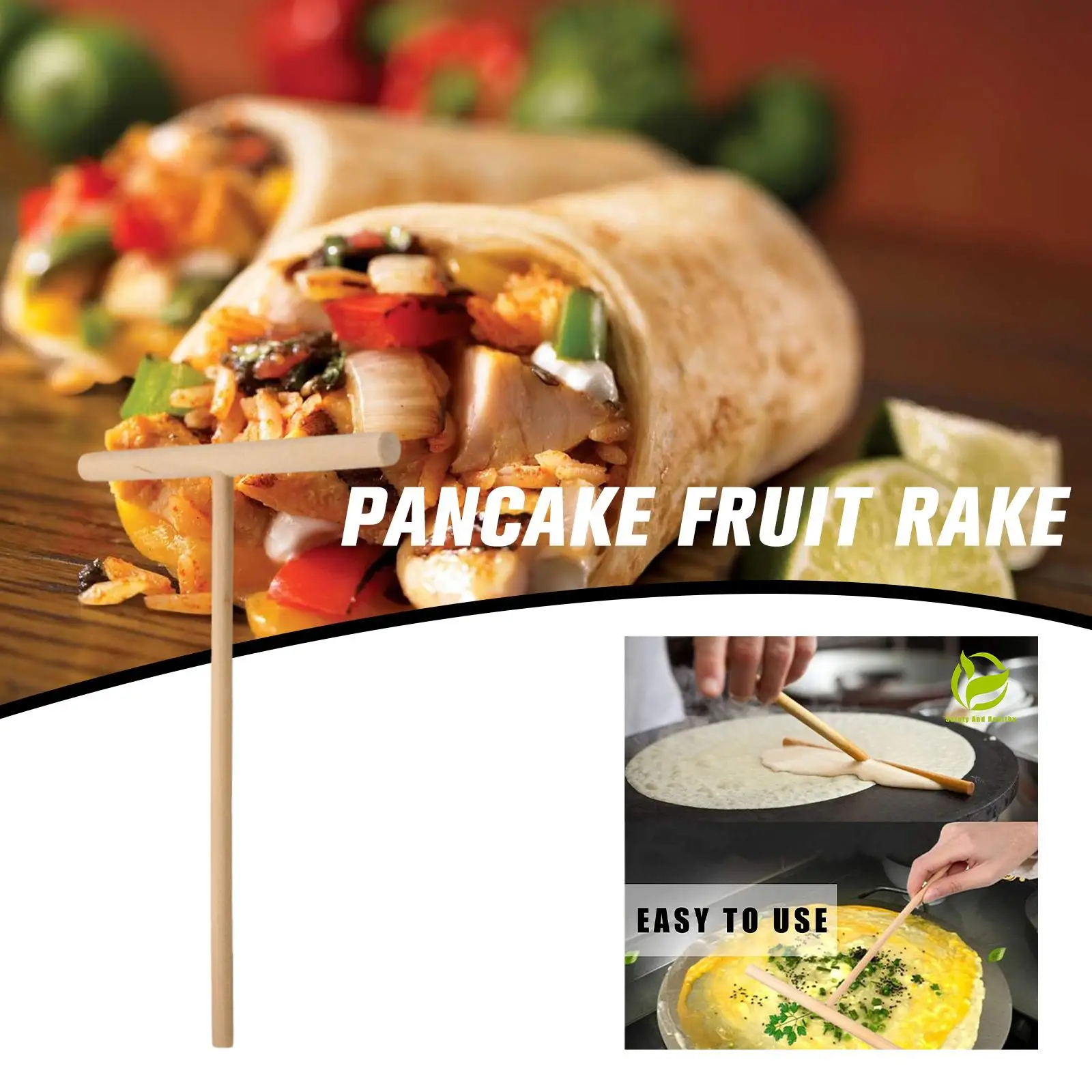 Wooden Pancake Fruit Rake Pancake Wooden Rake Baking Household Kitchen Tools Accessories Tools Stand F5U3