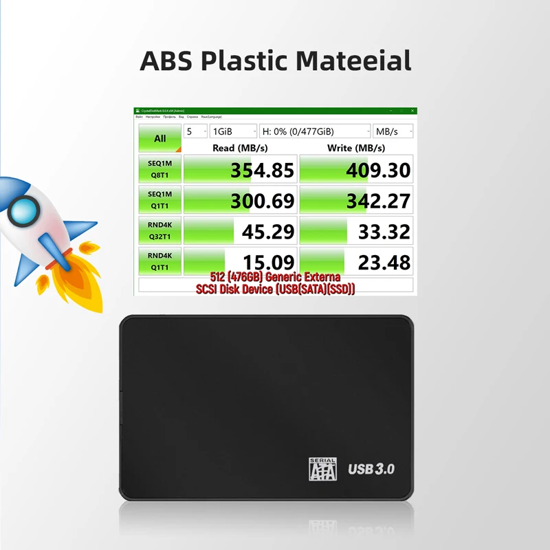 GUDGA USB 2.0/USB3.0 HDD External Hard Drive Case 2.5 Inch SATA Enclosure SSD High Speed Transmission Support Window Mac Android