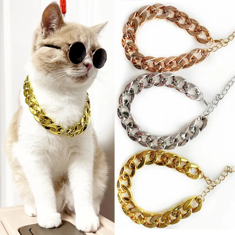 Small Dog Snack Chain Teddy French Bulldog Necklace Silvery/Golden Pet