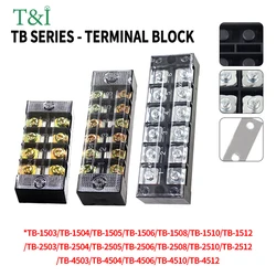 Dual Row Barrier Screw Terminal Block Strip Wire Connector 600V 15A/25A/45A 3/4/6/8/10/12 Positions Optional