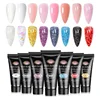 MEET ACROSS 20ml Extension Nail Gel Polish Glitter Vernis Semis Permanent UV Gel For Manicure Nail Art Prolong Construction Gel 1
