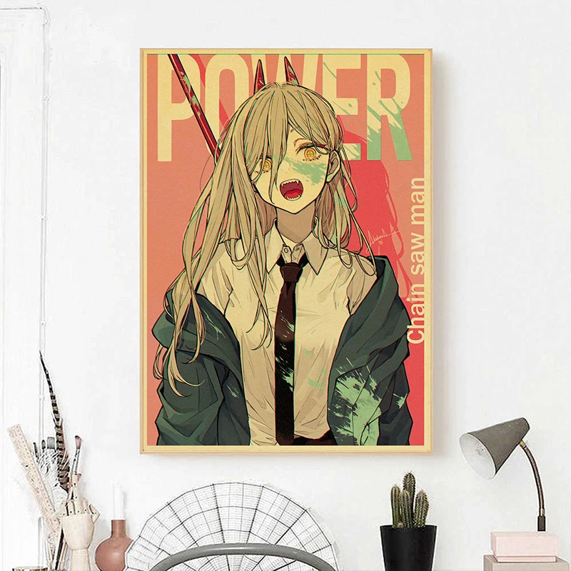 Anime japonês Motosserra Homem Pôsteres, HD Print Canvas, Manga Decoração  Do Quarto, Poster Kids Room Estética, Unframed Presente