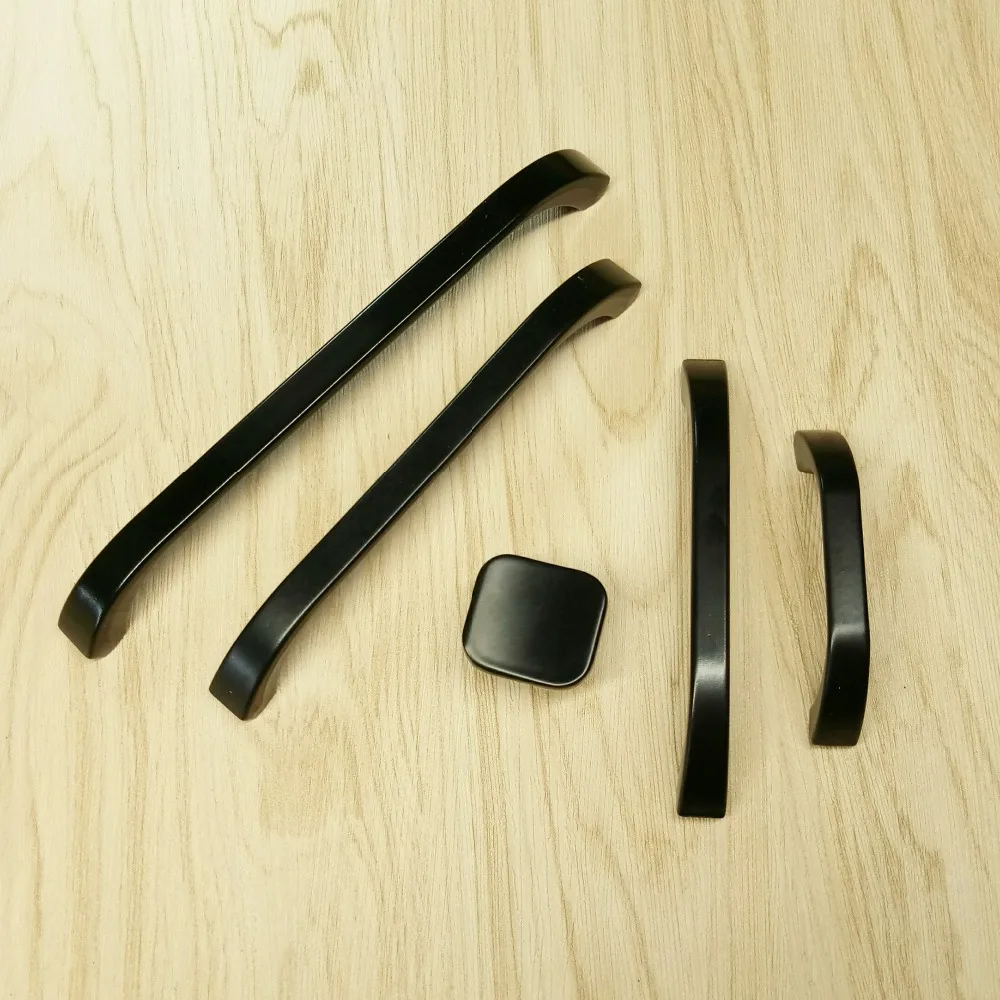사각 검은 손잡이 구멍 CC 64/96/128/160mm 현대 가구 손잡이