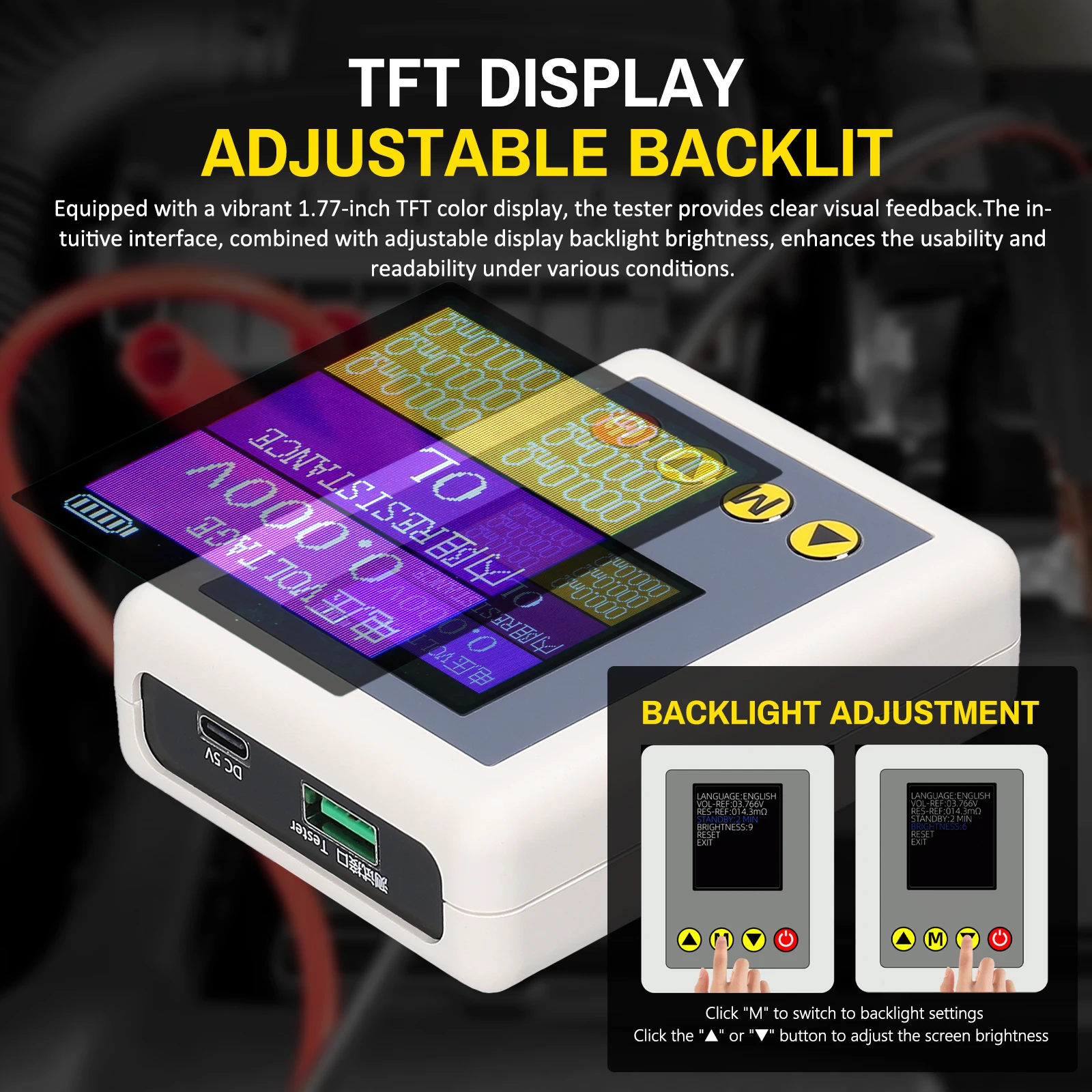 TS4520 Voltage Internal Resistance Tester AC 4-Wire Kelvin Method Professional Voltage Meter Internal Resistance Test Device voltage tester resistance tester