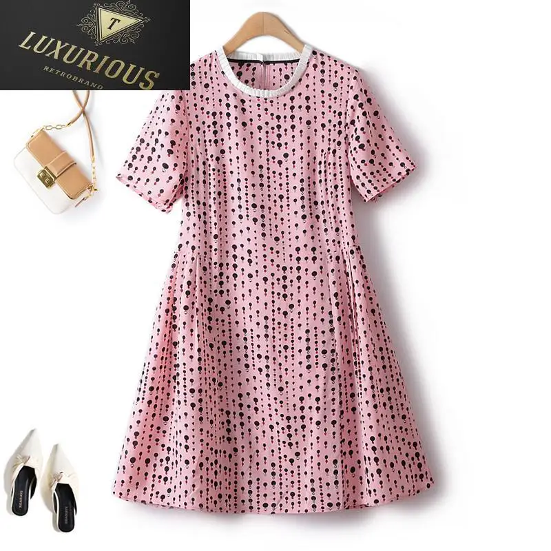 

Романтичные милые женские платья 2023, летнее кружевное Плиссированное тонкое шифоновое платье средней длины с круглым вырезом и коротким рукавом