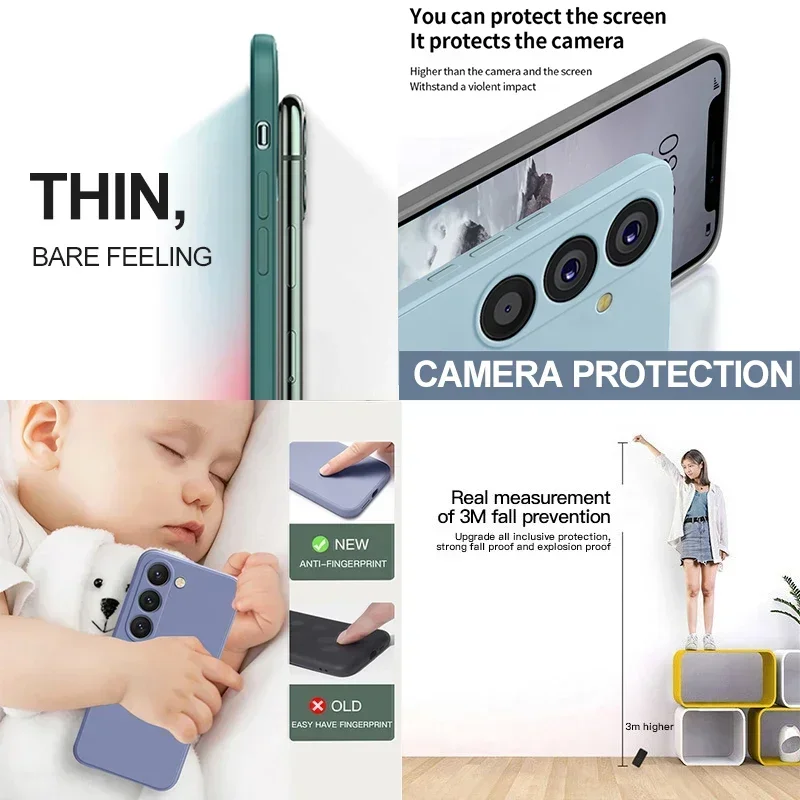 For Samsung A54 5G Case Liquid Silicone Camera Lens Protector Phone Cases For Samsung Galaxy A54 A55 A15 5G Soft Back Cover phone waterproof case iphone case magnetic wireless charging case phone case magnetic case camera lens protector case camera protector case phone protector cover camera lens case leather phone case