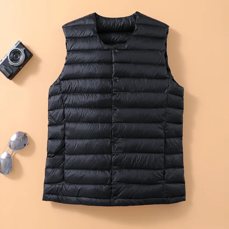 Men Down Vests Portable White Duck Down Vest Coat Ultra Light Sleeveless Jackets Autumn Winter Fashion Puffer Waistcoat